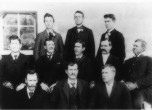 A note with the photo indicates that these men were Bluff's first missionaries. Can you identify any of them? Why are the three on the back row wearing boutonnieres? Charles Goodman Photo